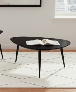 Odessa Triangular Solid Wood Coffee Table Black